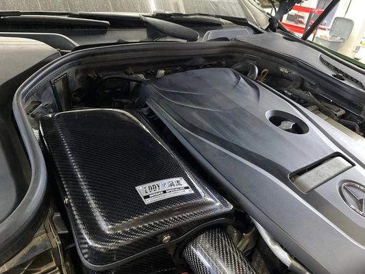 Mercedes Benz W205 สายไฟเบอร์คาร์บอน ช่องรับอากาศ เพิ่มการไหลของอากาศ ส่วนเครื่องยนต์รถยนต์